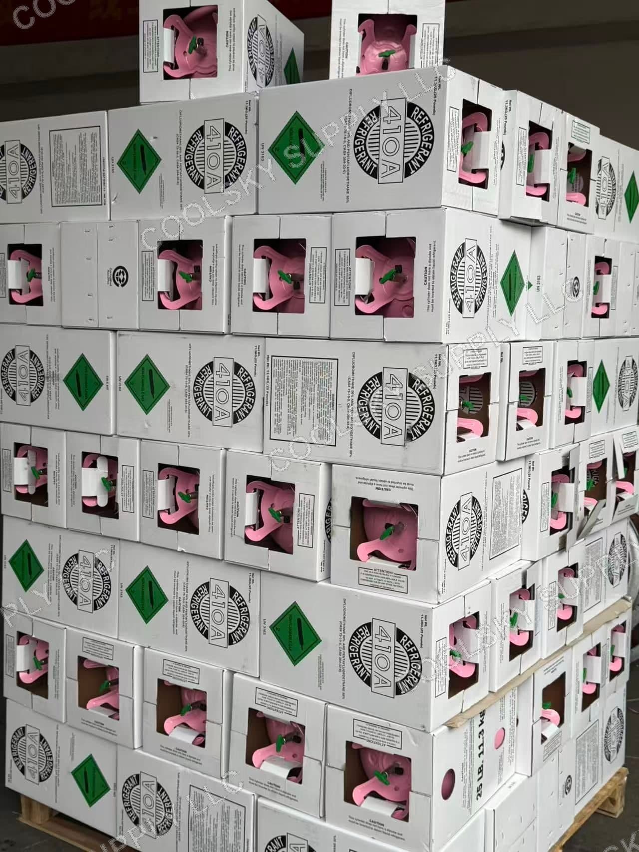 Cases of refrigerant supply ready for pickup